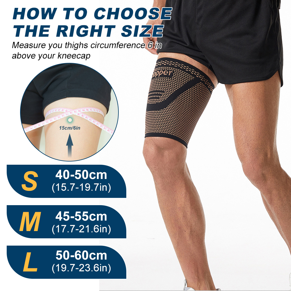 1pc Copper Thigh Compression S - Compression Sleeve Calf reseña y precio
