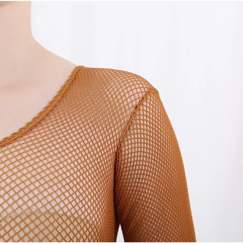 Latin Dance Full Body Jumpsuit - Fishnet Stocking Women reseña y precio