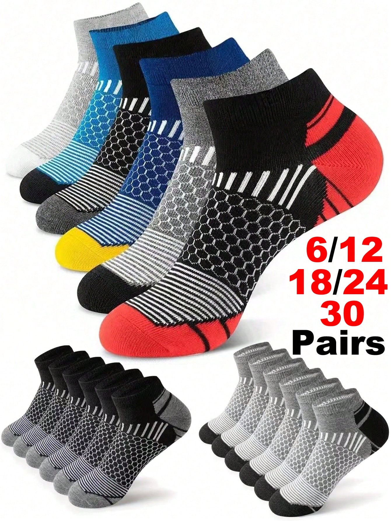 12Pairs Men's Athletic Socks A - Ankle Sock Low Cut reseña y precio