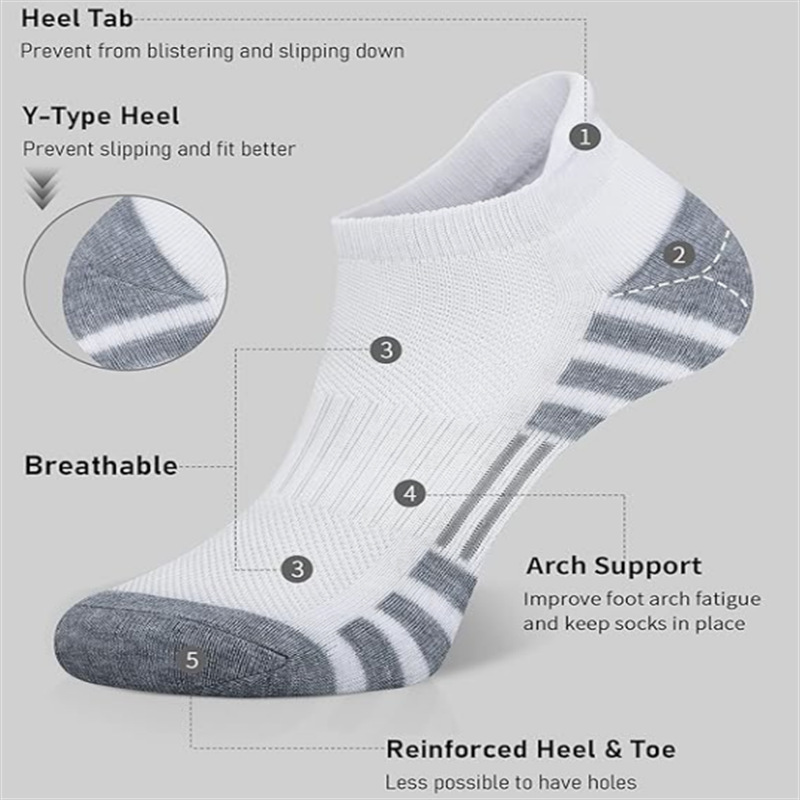6/12 Pairs Low Cut Ankle Socks - Athletic Sock Cushion reseña y precio