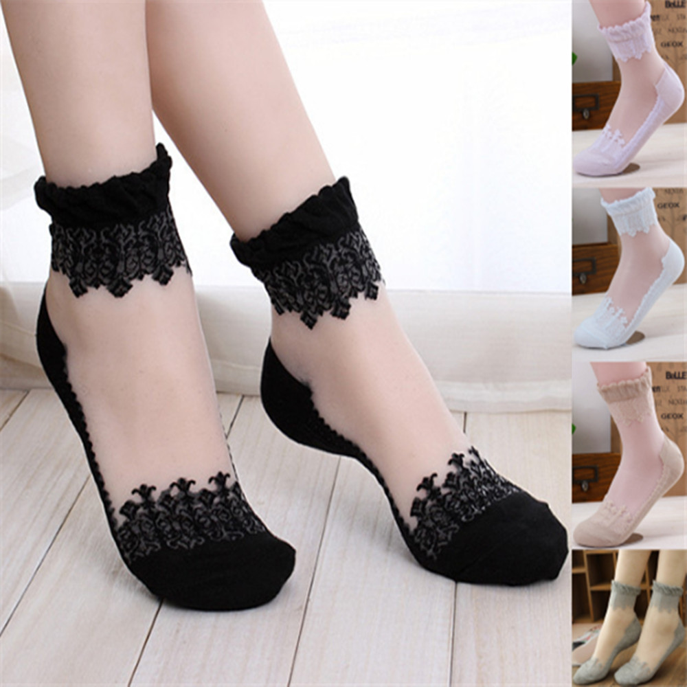 Woman Lace short sock thin soc - Invisibility Sock Loafer reseña y precio