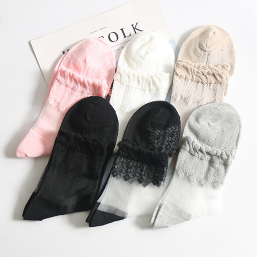 Woman Lace short sock thin soc - Invisibility Sock Loafer reseña y precio